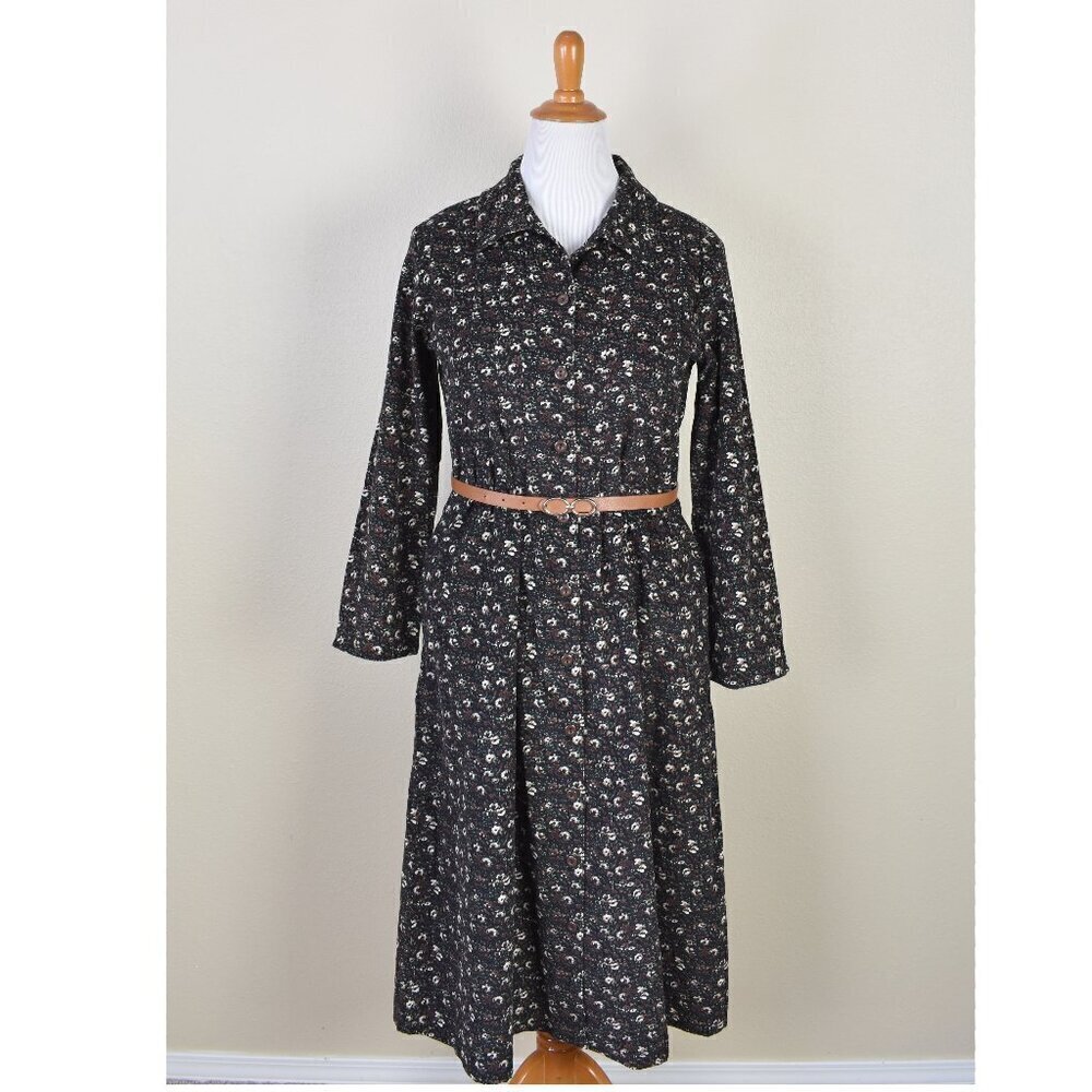 Vintage La Cera Corduroy Floral Dress NEW - M